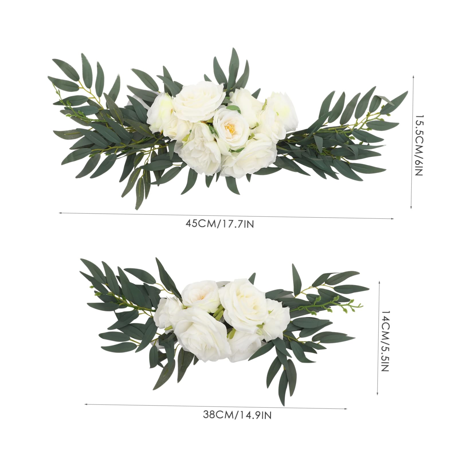 2stücke Hochzeitsbogen Swag Set Dekoration Für Hochzeitszeremonien Und Feierlichkeiten Vielseitig Für Indoor Und Outdoor Geeignet Weiß-grün