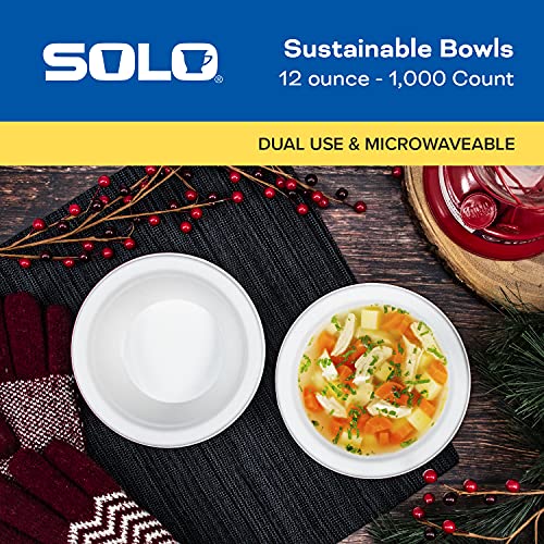 Bare by Solo Eco-Forward 12 oz Plant-Based Sugarcane Fiber Round Bowl, (8 Packs of 125, 1000 Bowls Total), Solo Cup Company Eco-Friendly Disposable Paper Bowls Alternative - Image 3