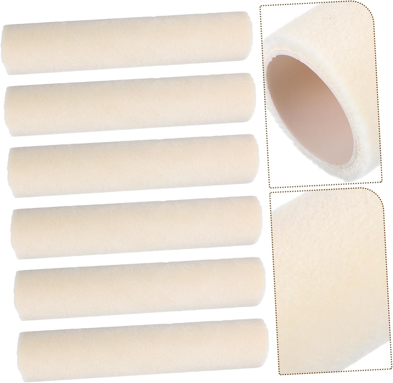 Veemoon 6Pcs Paint Roller Covers Durable Nap Tool for Smooth Finish House Painting Supplies Compatible with Paint Cans Strong Liquid Absorption Performance