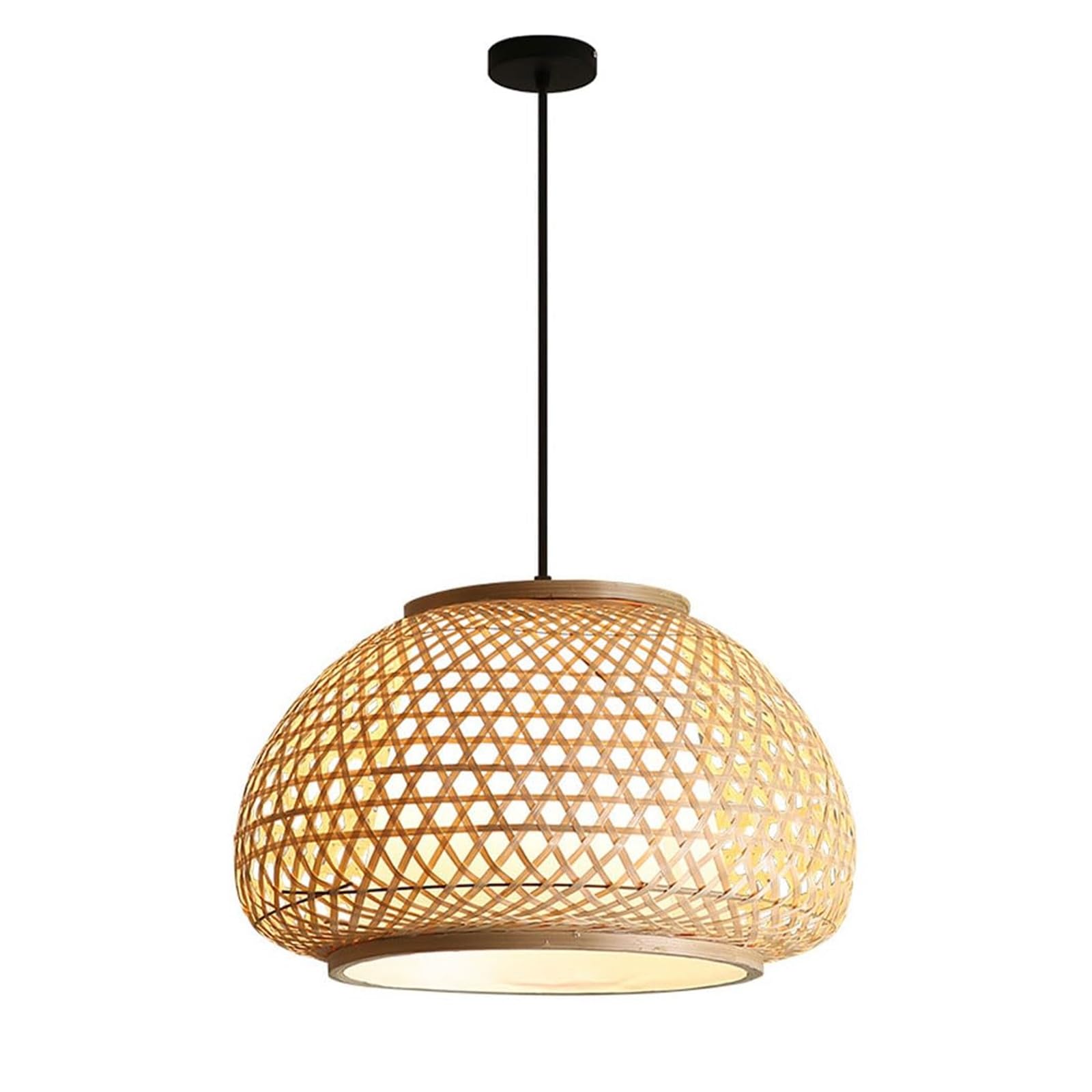 LYMSXAZOU Chandelier Woven Bamboo Pendant Lighting Fixtures Rattan Wicker for Restaurant Cafe Hotel Living Room Bedroom Decoration Bar Dining Club