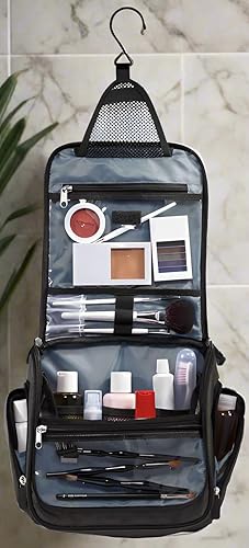 Miniatura 2 de Bolsas de aseo de la Universidad de Carolina del Este o kit de afeitado ECU para hombres, bolsa de viaje colgante, Gris