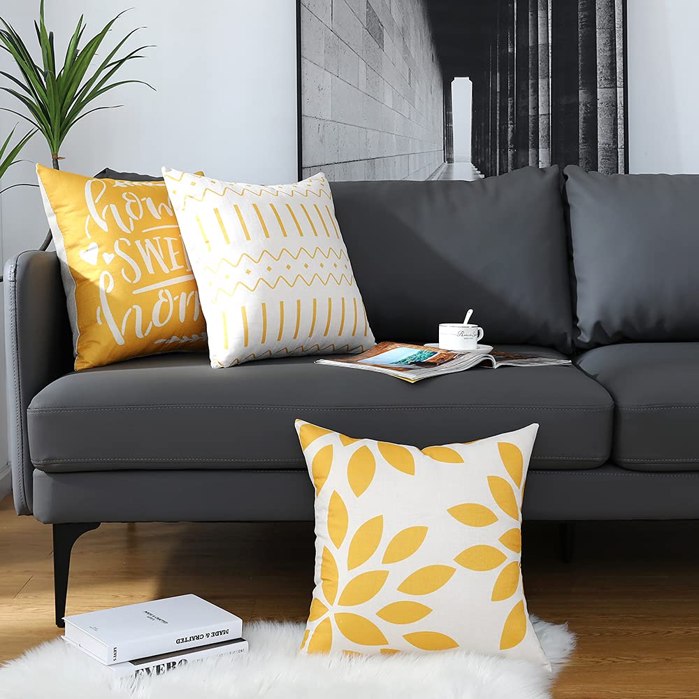 Lot De 4 Housses De Coussin 60x60 Cm - Tissu Lin/coton - Gris - Pour Salon, Canapé, Terrasse, Jardin - Lavable Machine