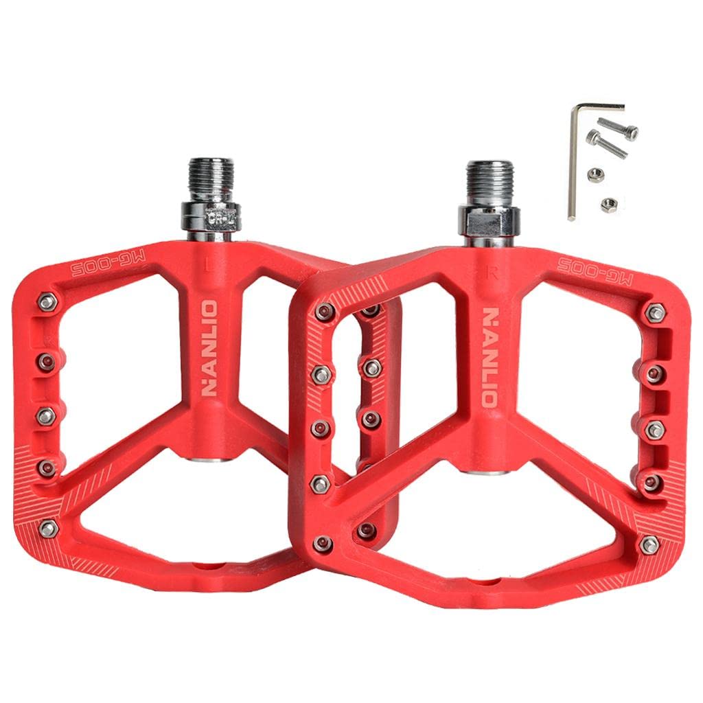 red cycling products flat pedal CALANDIS Mountain Bike Pedals, Red, Wide Platform, Bearing Pedals, Bicycle Cycling, MTB Bicycle Components & Parts, Sports, Fitness & Outdoors Delivery:Assembled Colour_Apple VECOCRAFT E-Bike Cityrad 28''