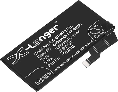 Cameron Sino 4400mAh / 16.94Wh Replacement Battery for Google GLU7G, Pixel 6a, GB17L, Pixel 6a 5G, GB62Z, GX7AS, G1AZG