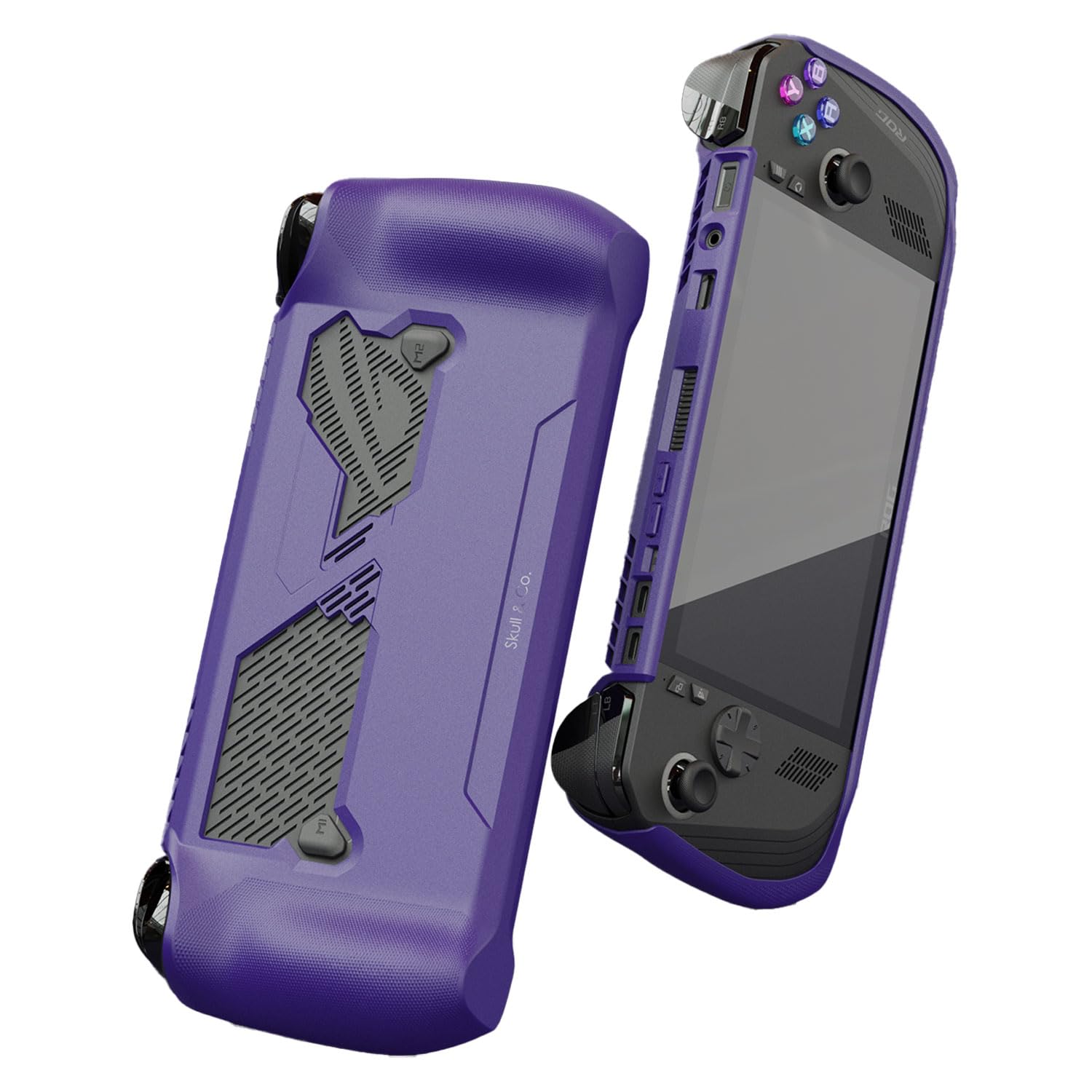 Skull & Co. GripCase Ally for ROG Ally X: A Soft Protective Case with Textured Grips Full Protection and Stand, Shock-Absorption Non-Slip and Anti-Scratch Cover Design - Galactic Purple