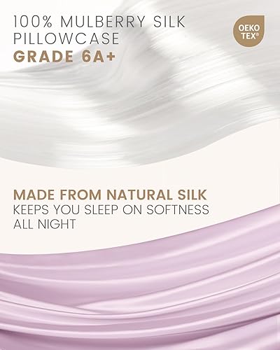 Miniatura 2 de THXSILK Juego de 2 fundas de almohada 100% seda de morera para la salud del cabello y la piel, fundas de almohada suaves, transpirables y lisas con