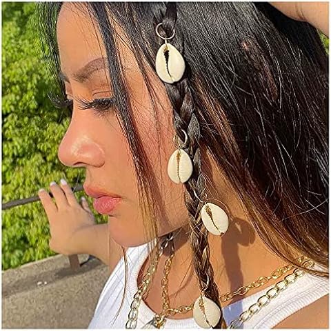 Yheakne Gold Shell Hair Braid Rings Set Cover