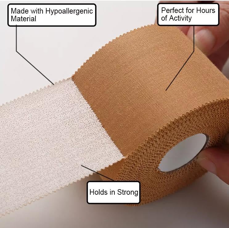 Image of Rigid Sports Tape for Strong Joint Support, Injury Prevention & Athletic Strapping - Premium Non-Elastic Zinc Oxide Tape for Knees, Ankles & Shoulders (3.8 cm x 13.7 m) Pack of 2