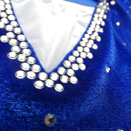 JoyCan Fantasia masculina de veludo azul e branco patinação artística patinação artística profission