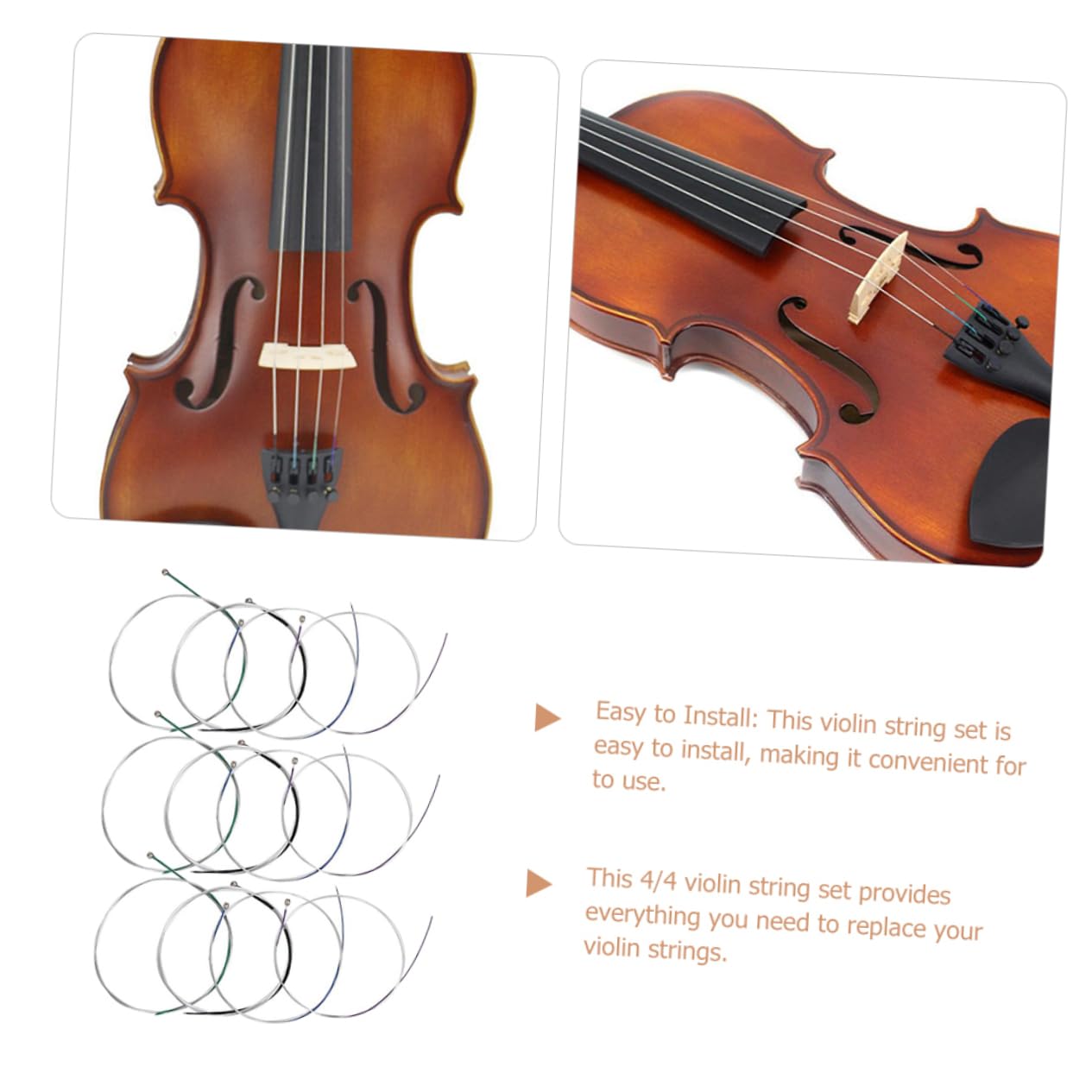 ifundom Universal Violin String Set 12pcs Replacement Strings for Violin Accessory 4/4 Size