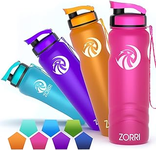 Best Sports Water Bottle 1L/ 1.2 Litre/ 600/ 800ml, Leak Proof, BPA Free Lightweight Reusable Gym Portable Large Drink Bot...