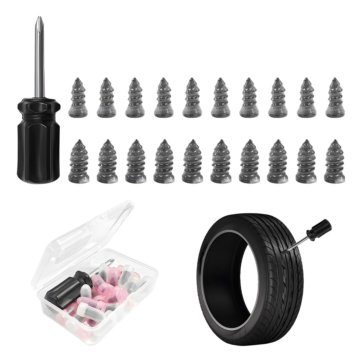 21 PCS Tire Repair Nails Kit - cooper road and trail tire review