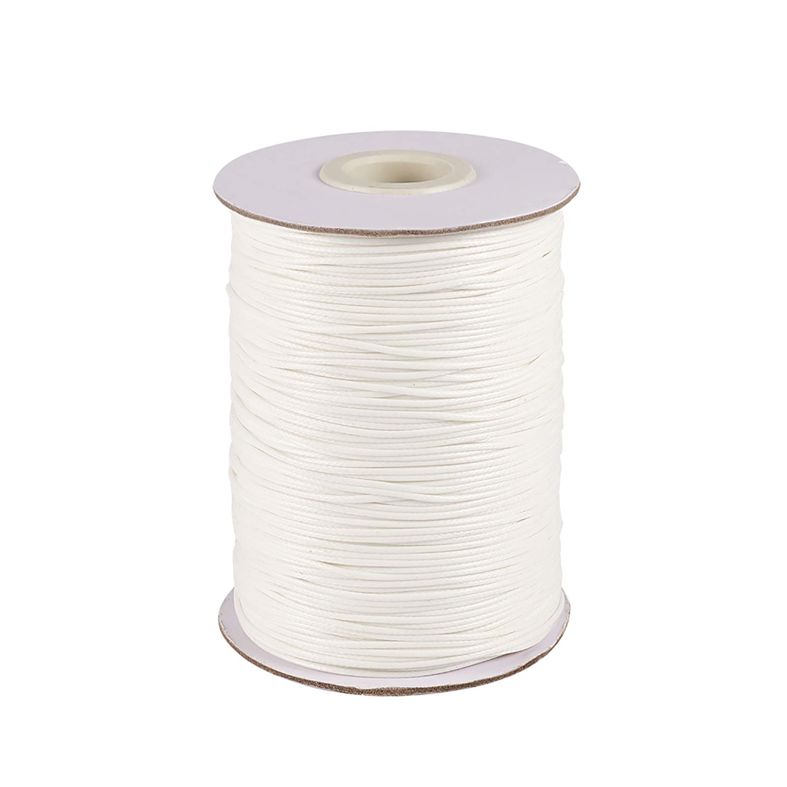 1mm 200yards/roll Waxed Polyester Cord Beading String Spool for DIY Jewellery Necklace Bracelet Craft Making White