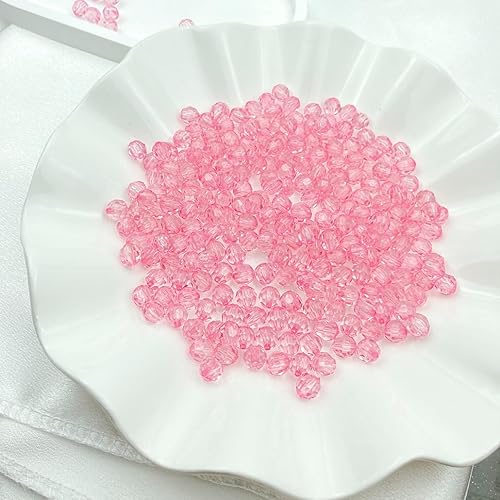 Miniatura 2 de 400 cuentas de cristal redondas acrílicas de 0.315 pulgadas (0.315 in), cuentas espaciadoras facetadas de color para hacer joyas, bricolaje,