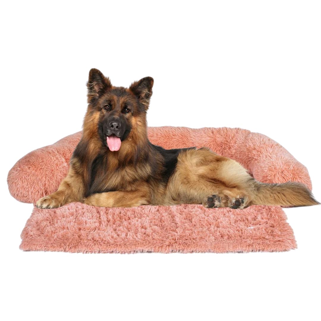 Pfoten&Nasen® Hondenbed Sofa [Roze, S – 80×75 cm] – Hondenbank & Bankbescherming, Waterdichte en Wasbare Hondenmat, Zacht Hondenkussen voor Kleine, Middelgrote en Grote Honden