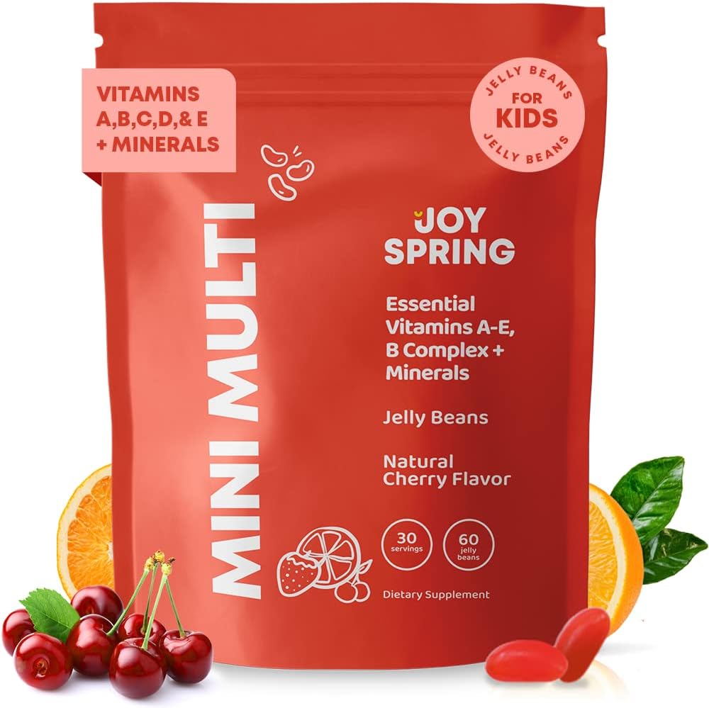 Jelly Bean Vitamins With Folate For Kids - Kids Chewable Multivitamins With A, C, D, E, B6, B12, Niacin & Iodine - Kids Multivitamin Chewable Supports Health & Immunity - 60 Chewable Vitamins For Kids