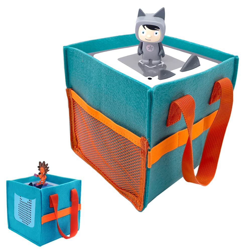 Carry Bag for Toniebox and Tonie Hearing Figures - Music Box Transport Bag Organiser for Hearing Cubes Toniebox and Tigerbox Touch, Blue