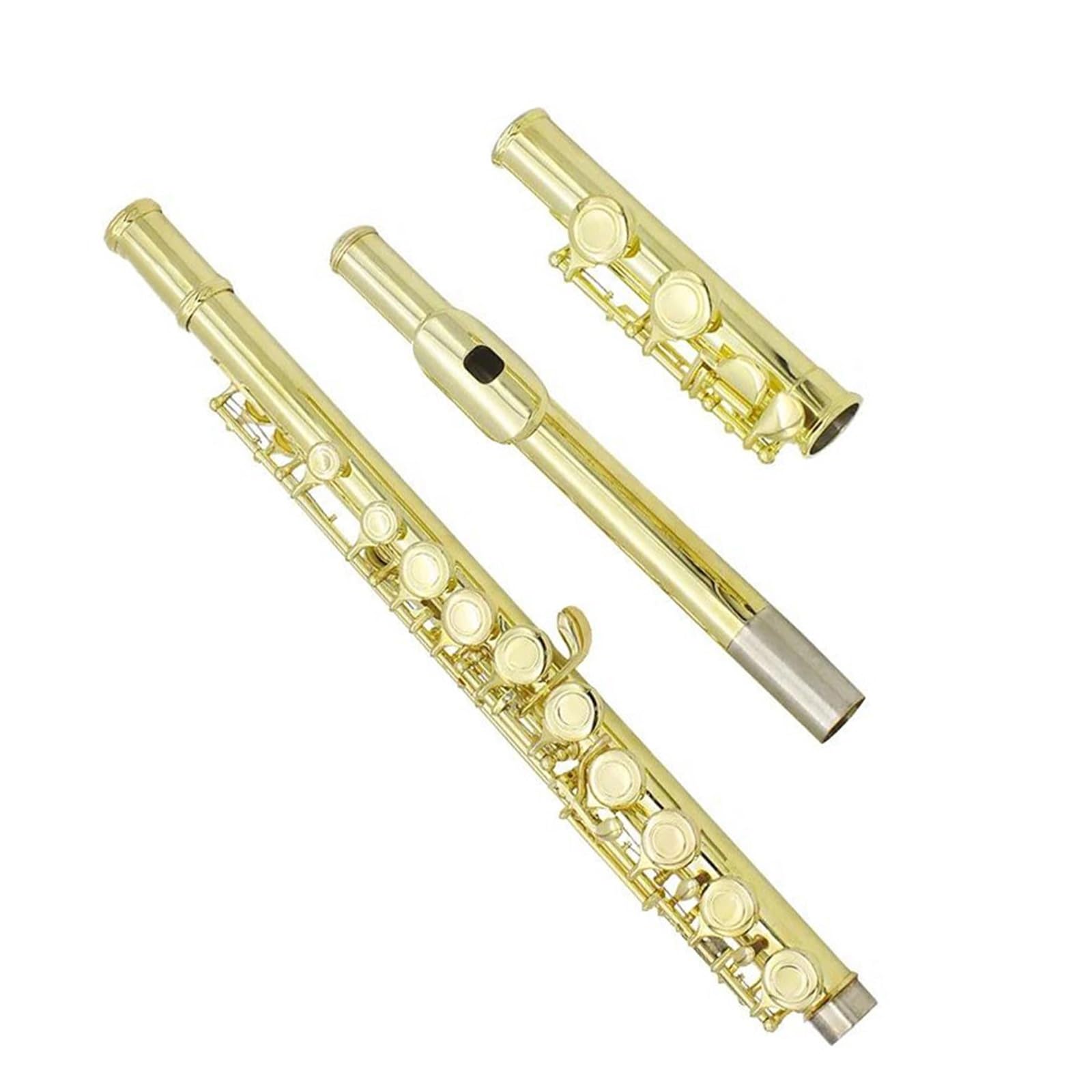 Flauto Professionale C Flauto Traverso In Do A 16 Fori In Ottone Nichelato Strumento A Fiato In Legno Rosa(Gold)
