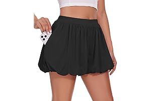 Womens Casual Wide Leg Balloon Lounge Shorts with Pockets - Perfect for Summer