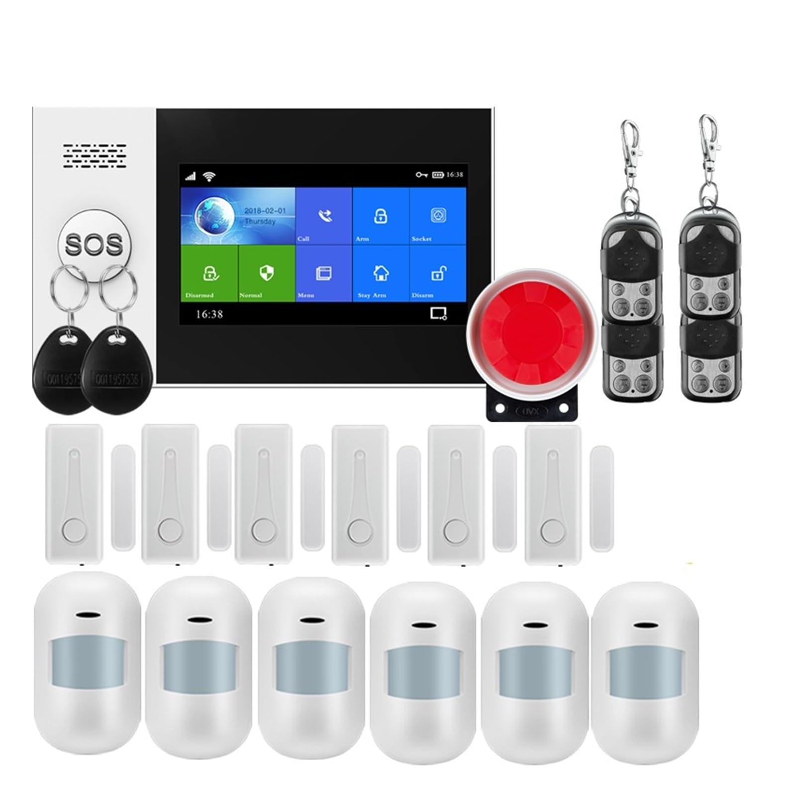 Sistemi di Sicurezza per La Casa Wireless Home WiFi Sicurezza Domestica con di Allarme antifurto sensore rilevatore di Movimento(W4B12)