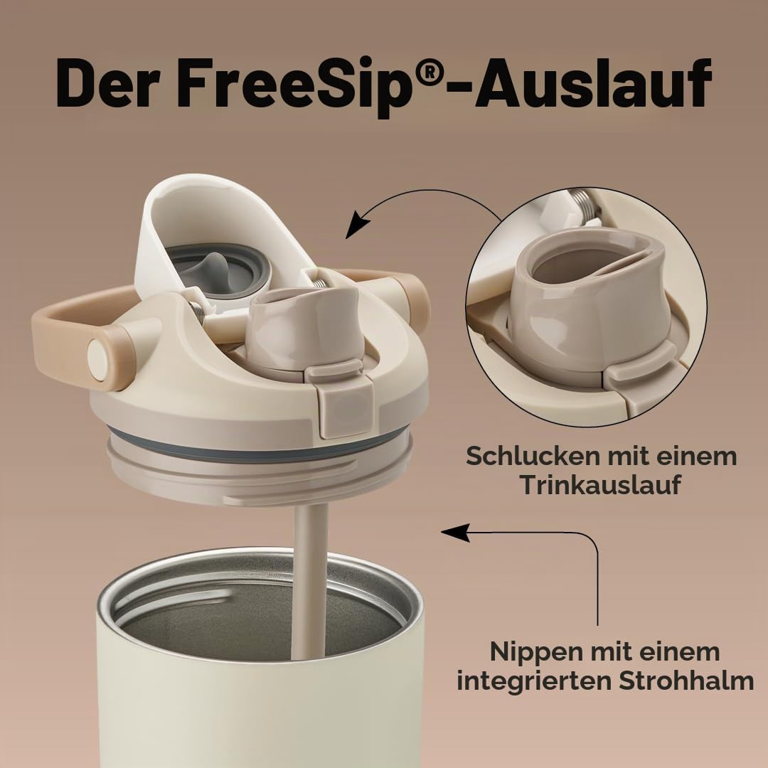 Owala FreeSip Sway – Edelstahl – 1,1 l – Hellbraun (leicht geröstet)