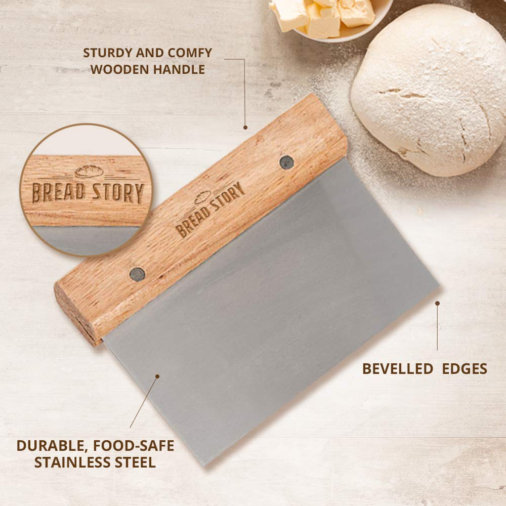 Bread Story Danish Whisk Dough Lame Slashing Tool And Wooden Scraper Tool Used for Pastry Baking Sourdough Starter Kit Set of 3 - Image 7
