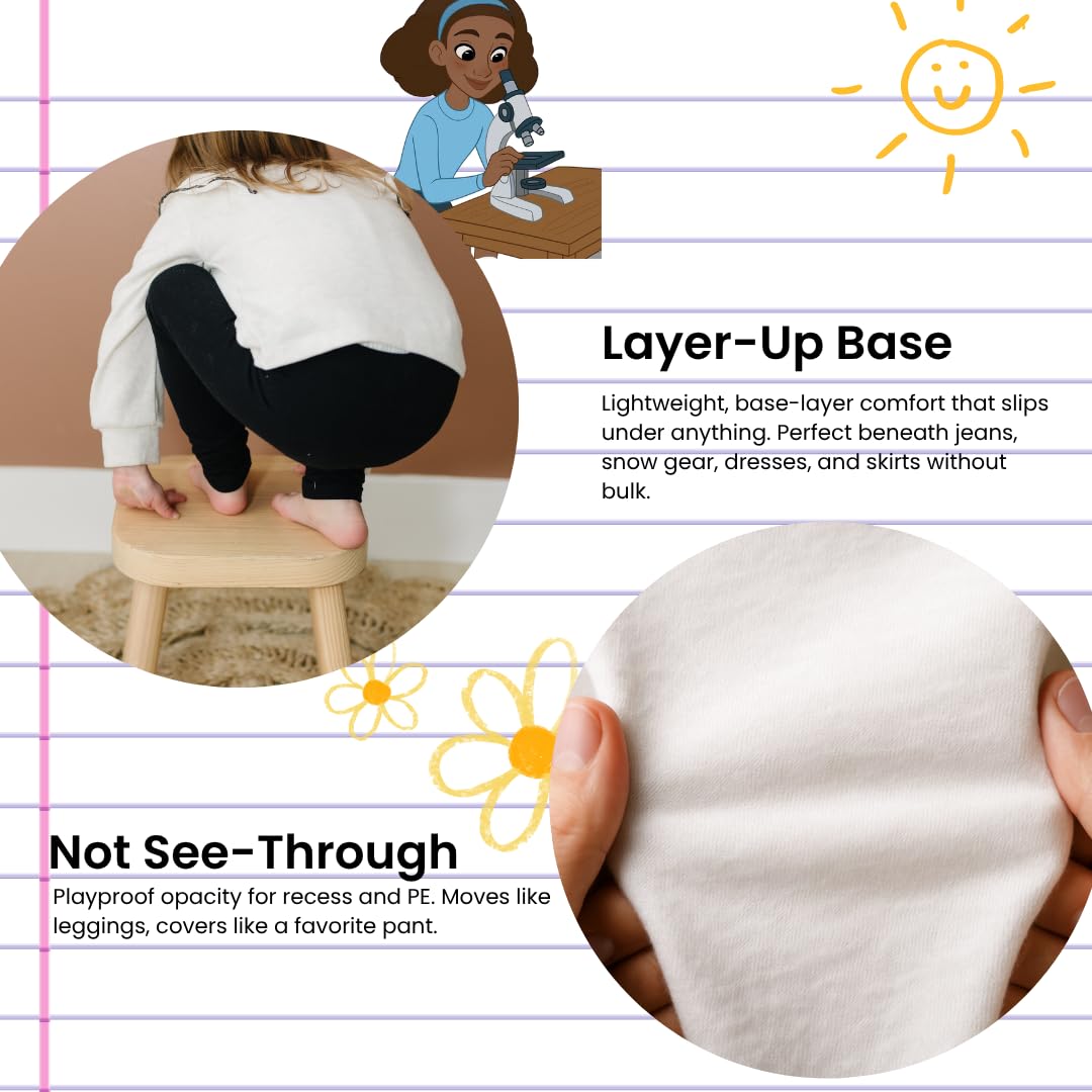 Popular Leggings para niñas, Longitud al Tobillo, Leggings cómodos para niñas. Medias de algodón sin pies, suavidad y transpirabilidad.