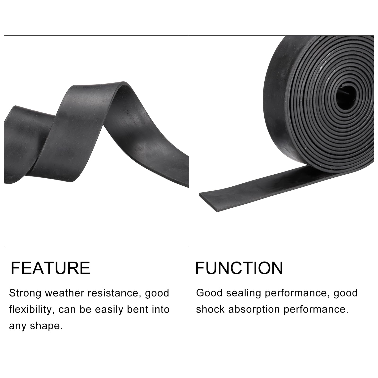 METALLIXITY Solid Rubber Strips (236.22" L x 1.18" W x 0.12" T) 1Pcs, Rubber Neoprene Sheet Rolls - Image 4