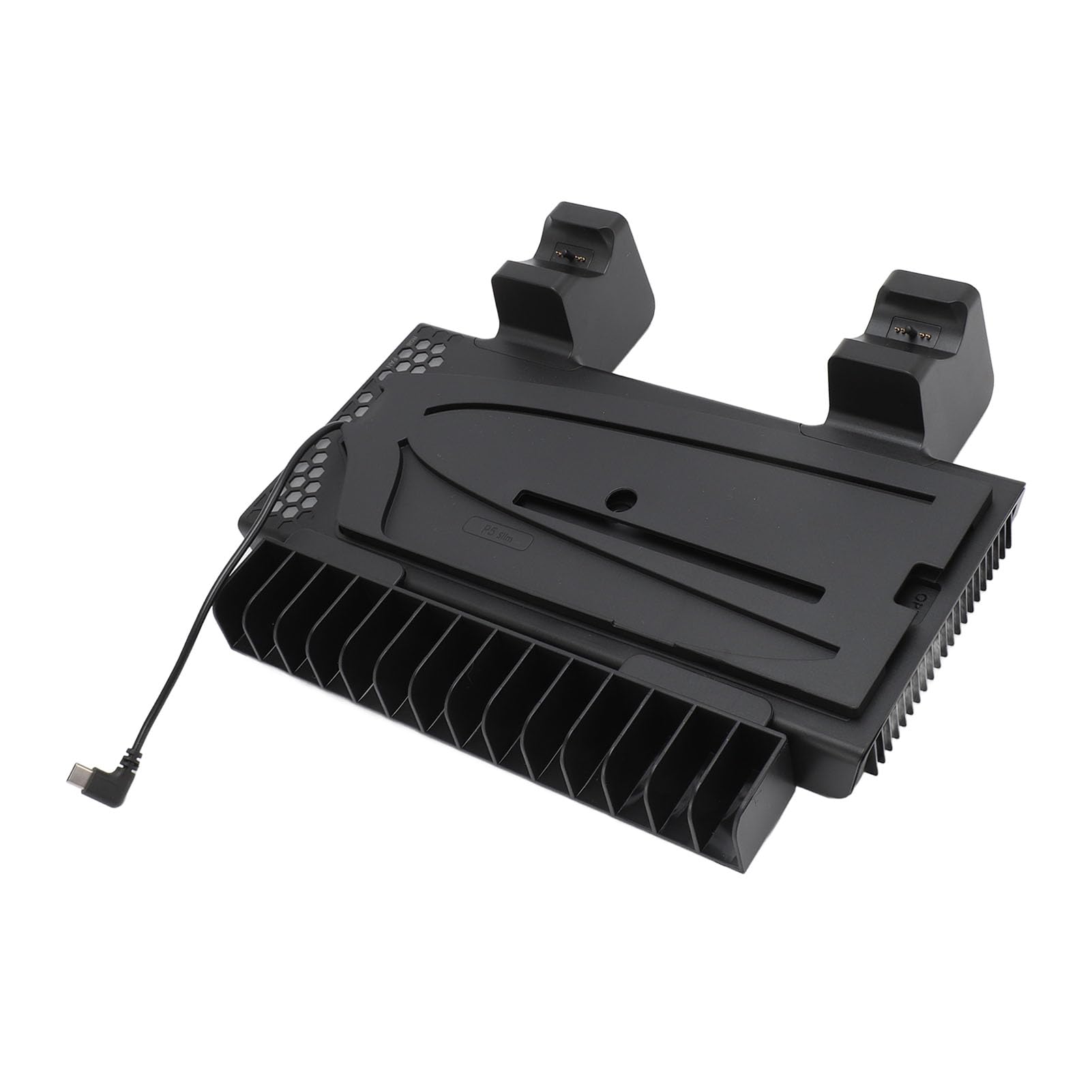 y Soporte Delgado, estación de enfriamiento con Cargador Doble para mandos, Ventilador de 3 Niveles silenciosos, Cargador de Controlador para, Soporte ABS (Black)