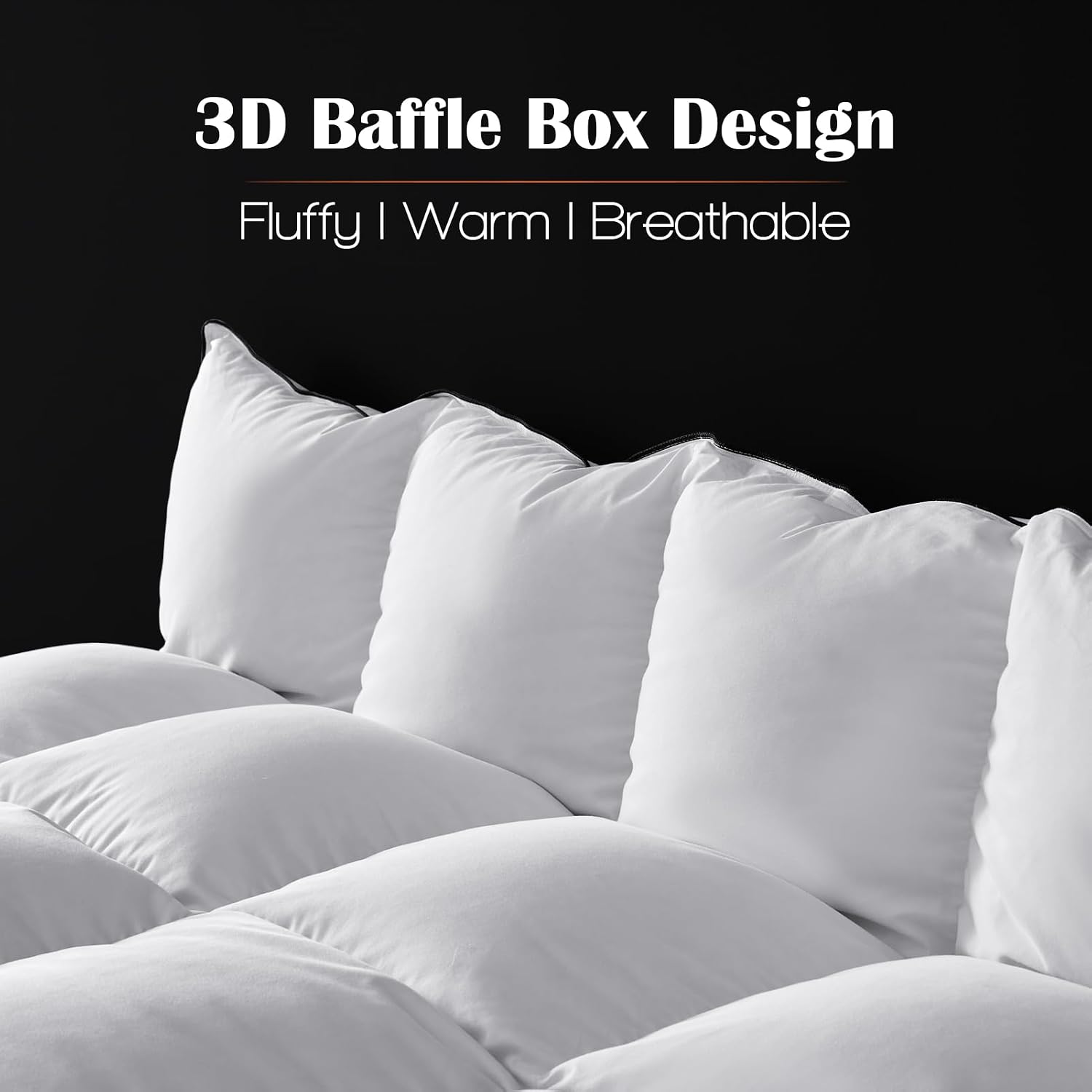 SWITTE 90% Hungarian Goose Down Comforter Queen Size, All Season Medium Warmth Duvet Insert, 850+ Fill Power, 100% Organic Cotton Shell 1200TC (90"x90")