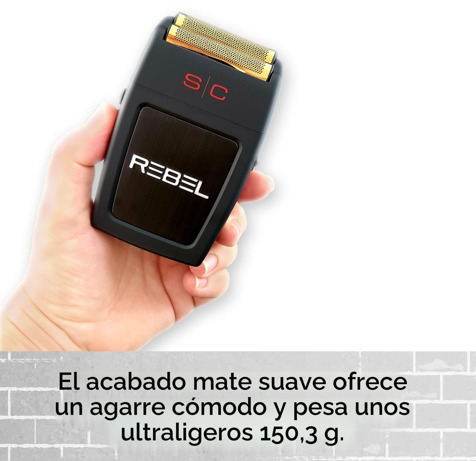 Stylecraft Rebel Afeitadora Eléctrica Profesional para Hombre, Barba y Pelo, 100 min Autonomía Sin Cable, Maquinilla de Afeitar de Viaje Compacto y Portátil 150gr, Velocidad de Corte 11.000 RPM
