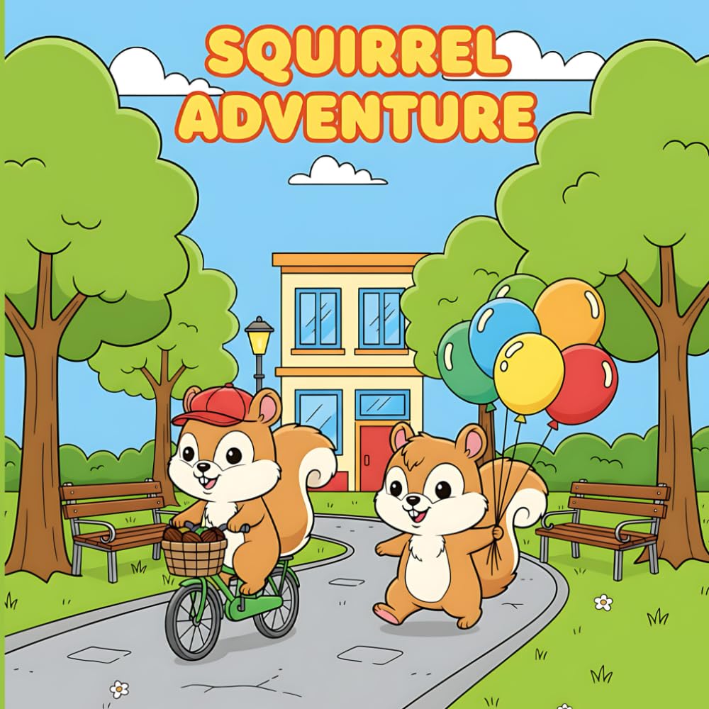 Squirrel Adventures Fun Activity Coloring Book: Cute Squirrel 50 Illustrations Like - Squirrel In Metro, in Park, On Boat, On Roller Coaster, As ... (Bold Adventure Animals Coloring Series)