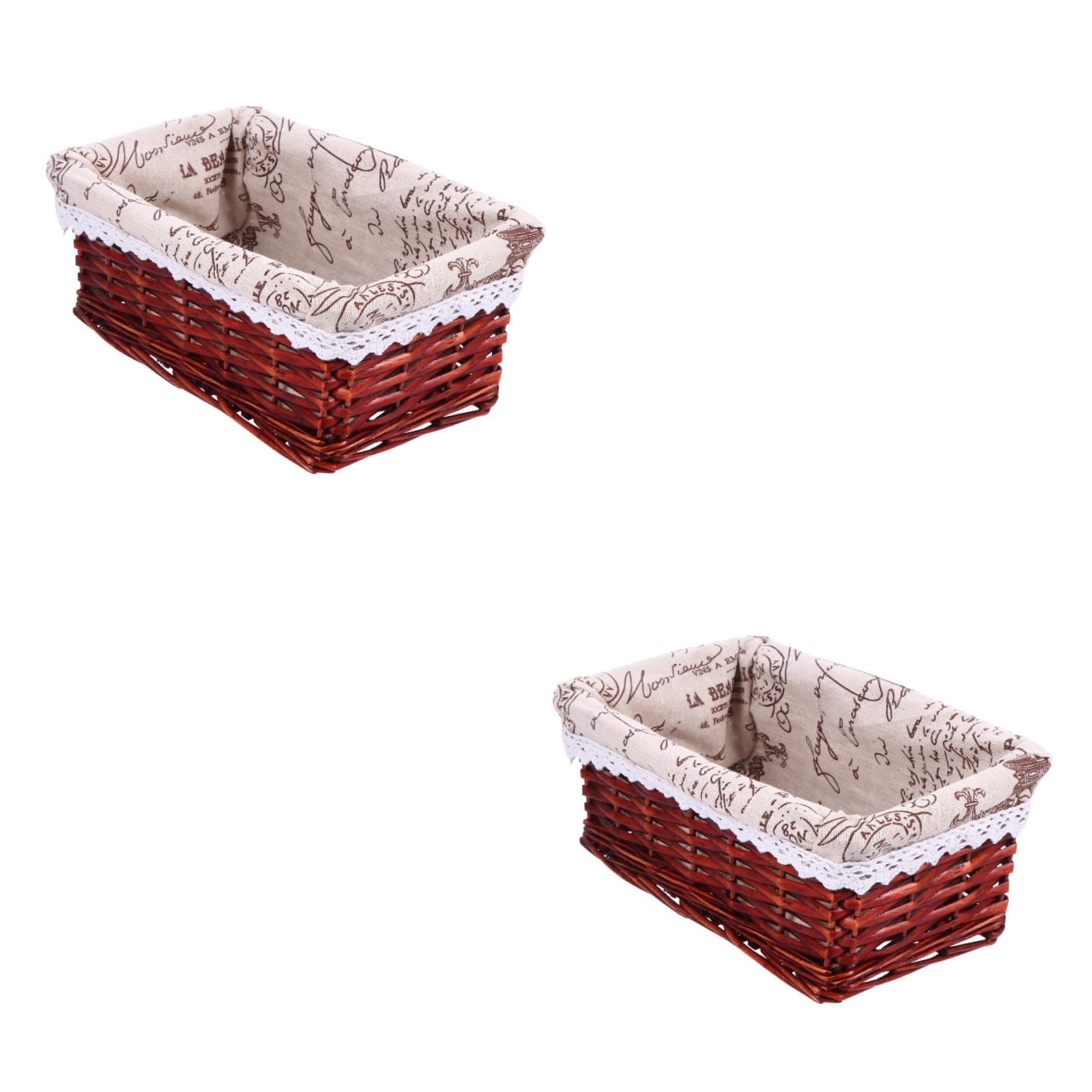 TOPBATHY 2 Piezas Cesta Almacenamiento Cesta Mimbre cestas almacenaje Bandeja para Servir Comida cestas organizadoras Canasta Almacenamiento Regalo Cesta Flores Hecha a Mano
