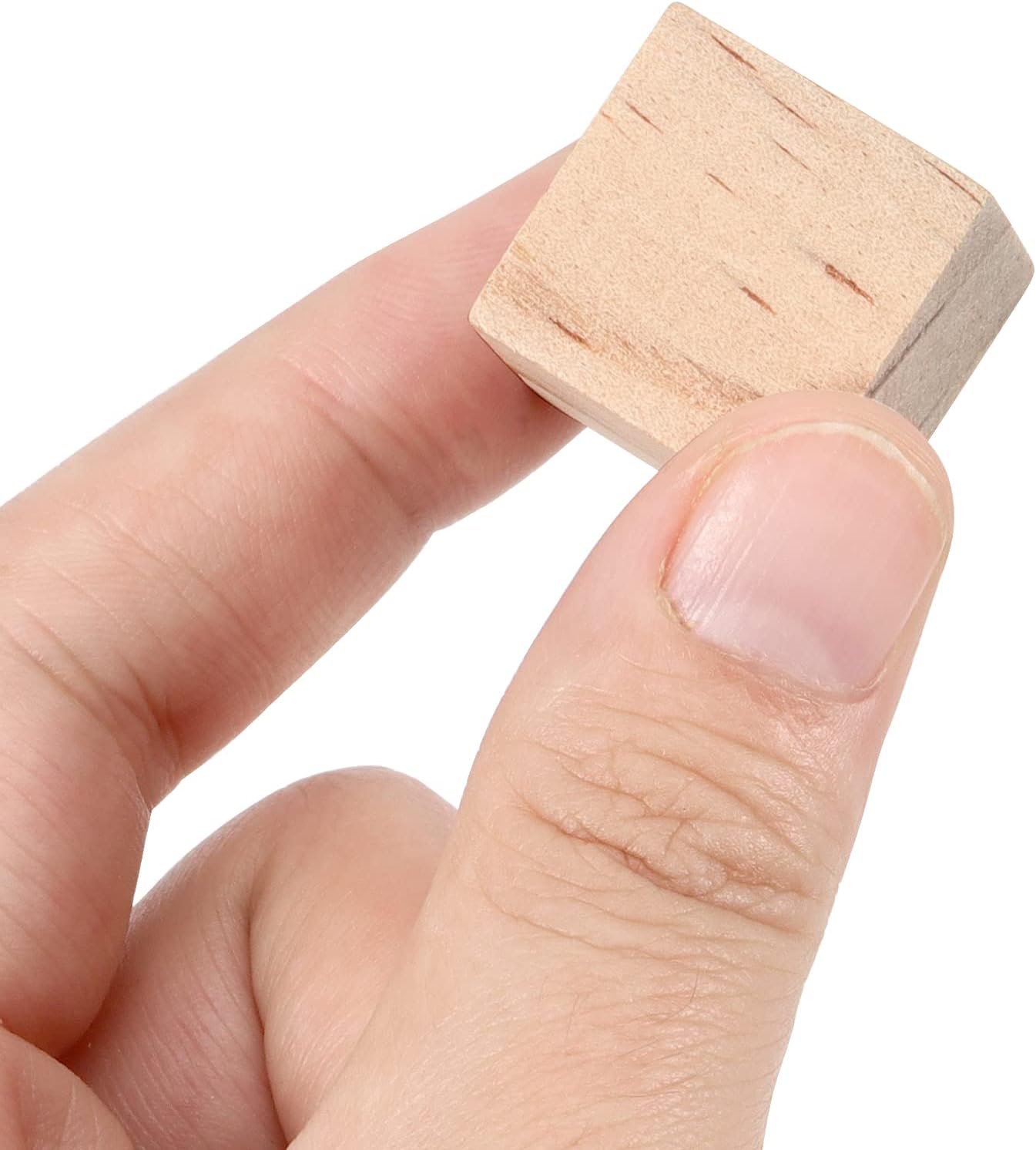JEUIHAU 600 Pieces 3/4 Inch Wooden Blocks,Mini Unfinished Wooden Cubes, Small Natural Wood Square Blocks for Puzzle Making, Crafts, and DIY Projects