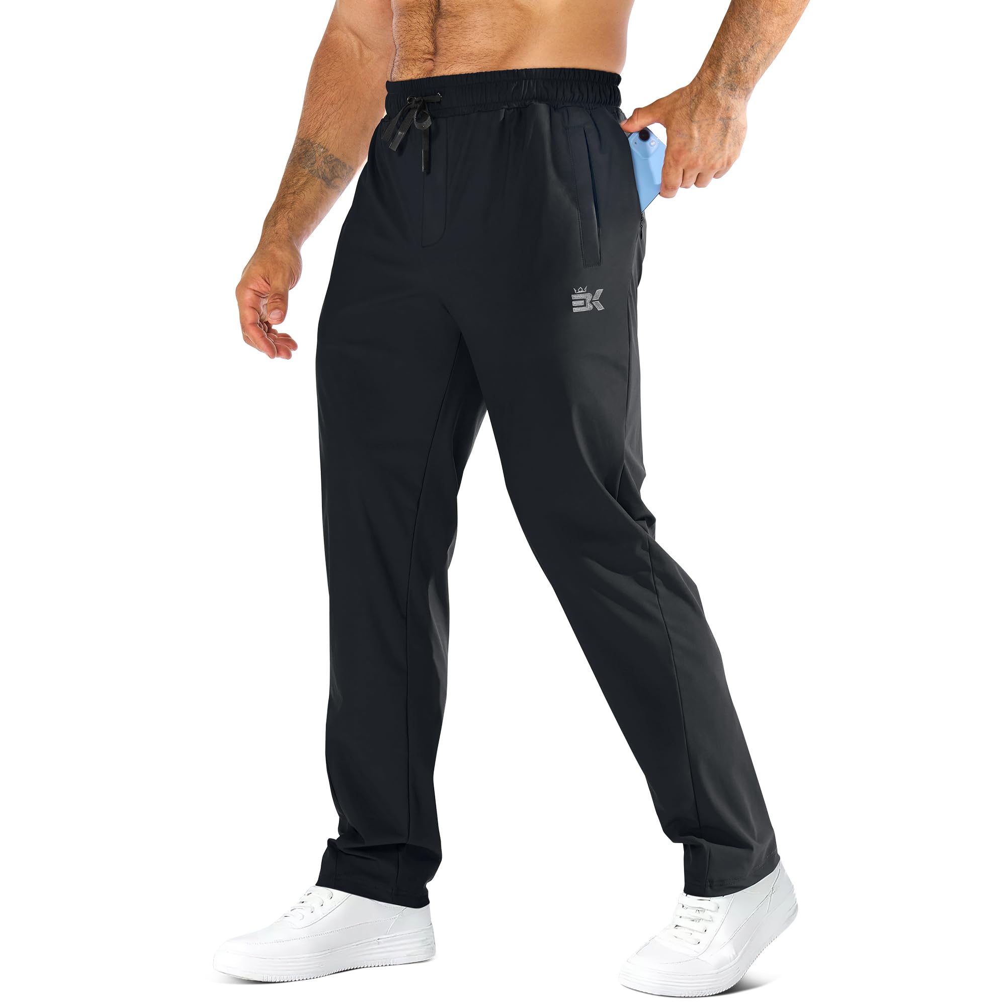 BROKIG Mens Gym Track Pants Dry Stretch Golf Tracksuit Joggers