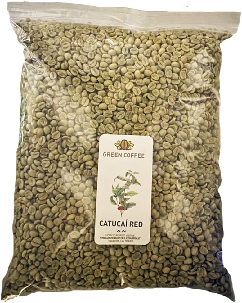 Unleashed Coffee 2LB Red Catucai Unroasted Green Coffee Beans Unique Arabica Coffee for Home Roasters