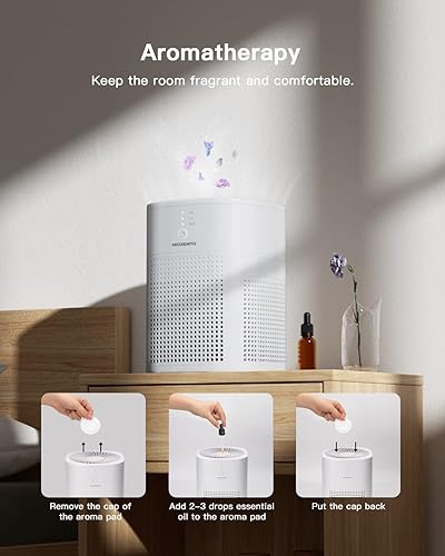 Miniatura 5 de Purificadores de aire para dormitorio purificador de aire de habitación MORENTO filtro HEPA para humo alergias olor a caspa de mascotas con esponja