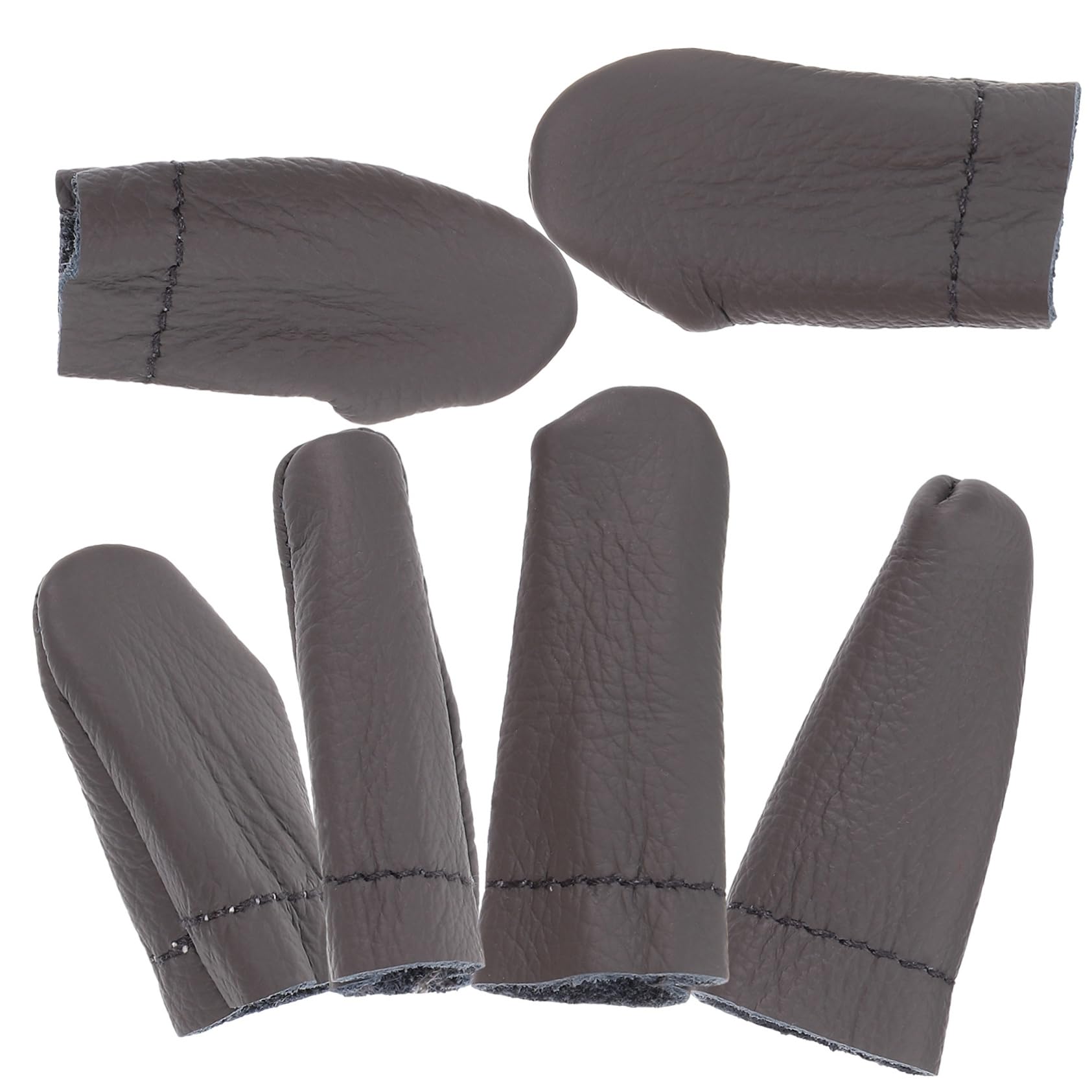 Housoutil Protector de Dedo Índice de Cuero Beige para Costura Artesanal Aislamiento Térmico y Ajuste Cómodo, Pack de 6 Piezas para Trabajo Aguja y Manualidades Color Aleatorio