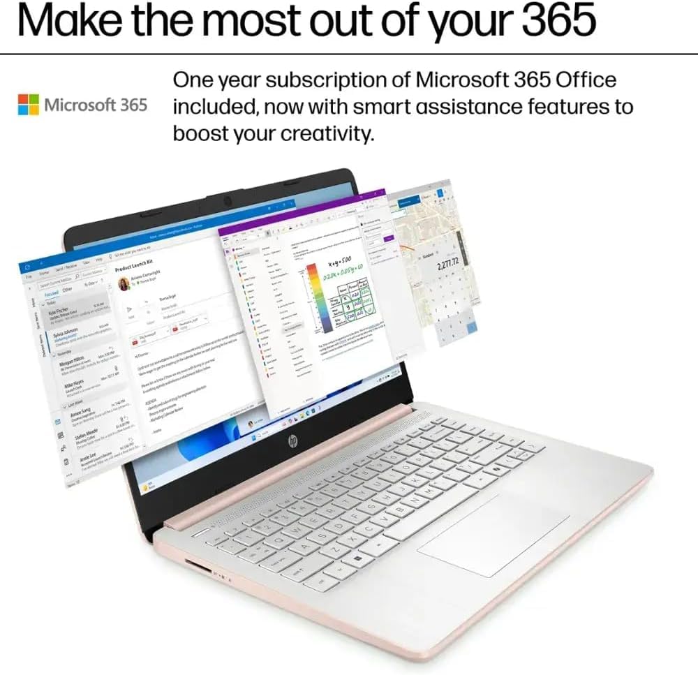 HP 14 Ultrabook • Back to School Limited Edition w/Microsoft 365 • Intel 4-Core CPU • 16GB RAM • 1.6TB Storage (128GB OnBoard w/ 512GB Portable Drive + 1TB OneDrive) • Natural Silver • Win 11