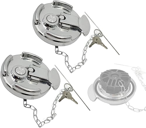 2 tapas de combustible diésel con bloqueo 11-04859-100 de 4 pulgadas, tapa de tanque de combustible de aluminio estilo palanca con llave para