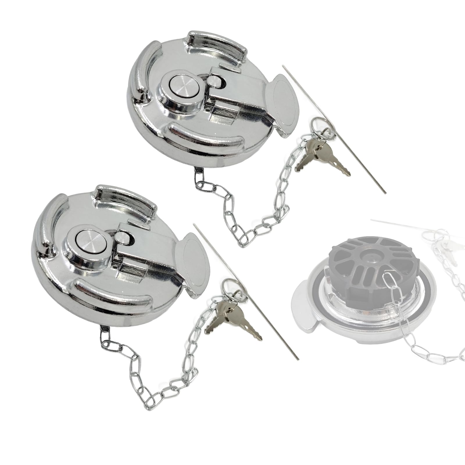 Photo 1 of bansdans 2Pcs 11-04859-100 4" Locking Diesel Fuel Cap, Lever-Style Aluminum Fuel Tank Cap with Key Fit for 1972-2017 Peterbilt 330, 379, 389, 579, 587 Trucks, OE# 11-04859-200, 572.1015, 600212