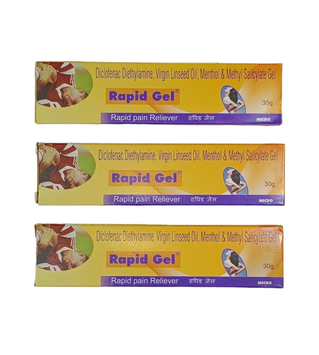 Rapid gel, Rapid pain reliver (Pack of 3 X 30gm)