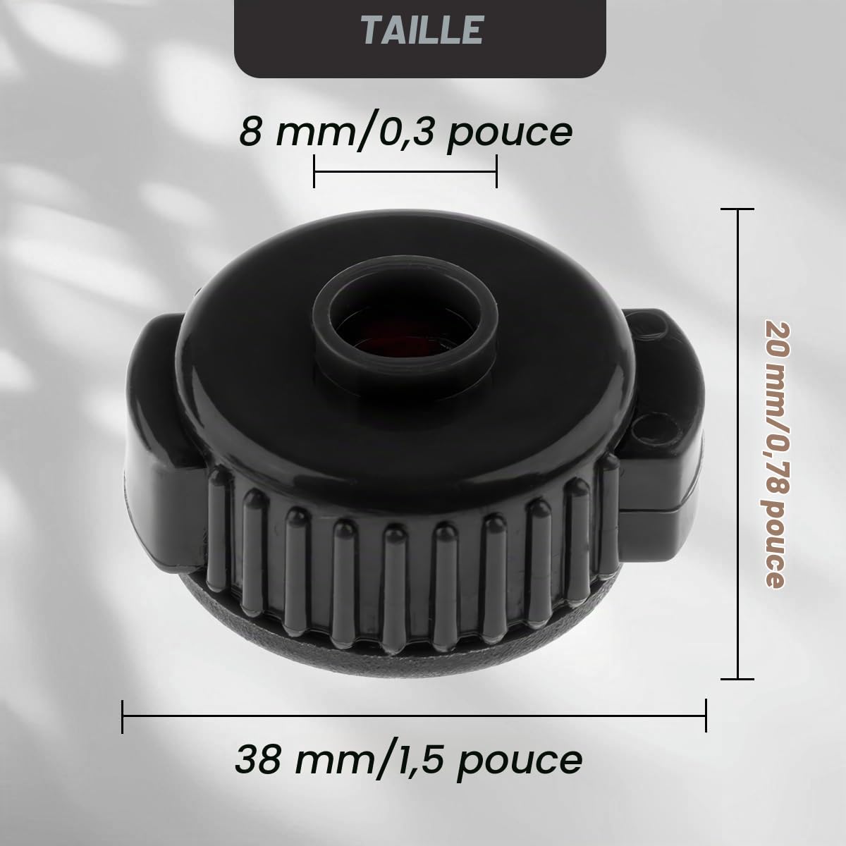 10 pièces 8mm Ecrous de cymbale à serrage rapide, Verrous de cymbale en plastique noir Accessoires de cymbal Mate Pièces de rechange pour kits de batterie, avec coussinets de gel pour batterie