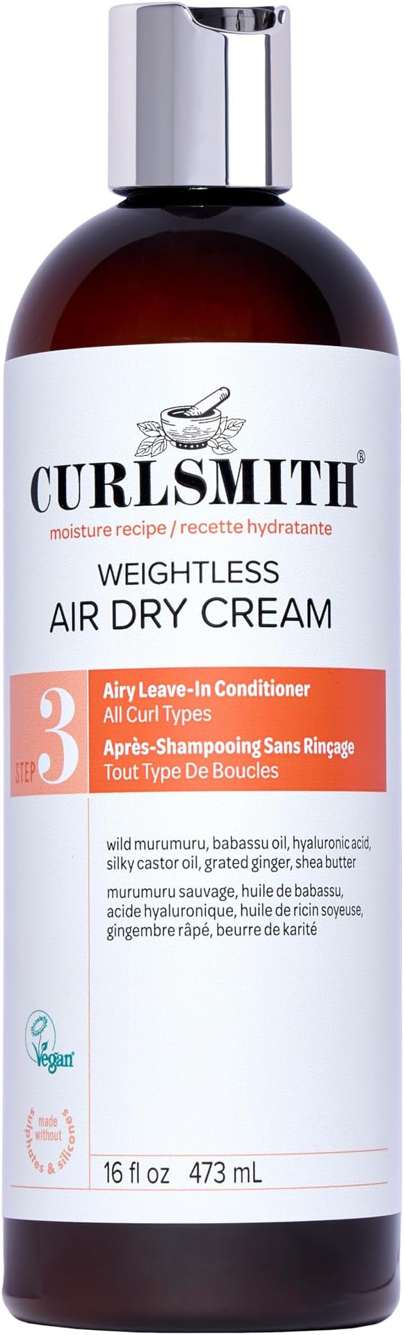 Curlsmith - Weightless Air Dry Cream - Vegan Leave-In Conditioner for Any Hair Type, Smooths Hair