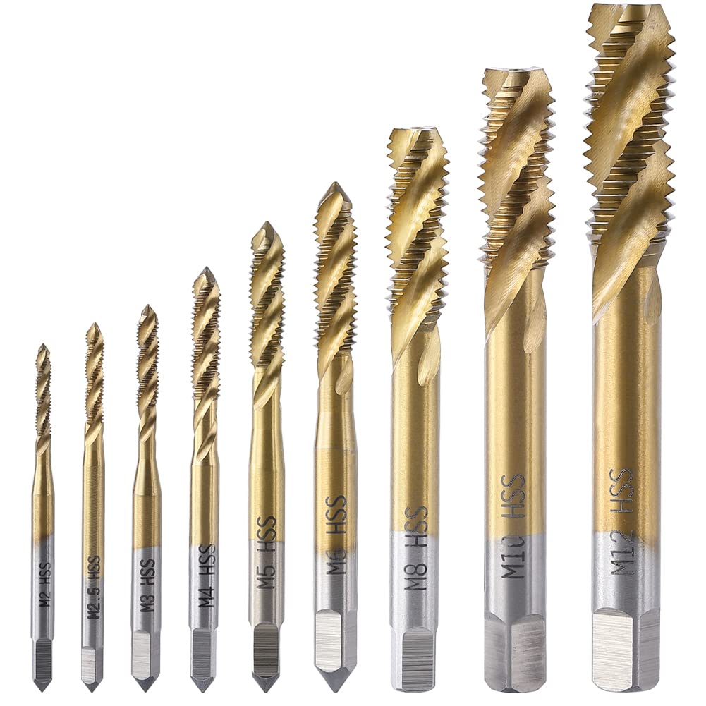 Snapklik.com : 9pcs Machine Screw Tap Set Metric M2 M2.5 M3 M4 M5 M6 M8 ...