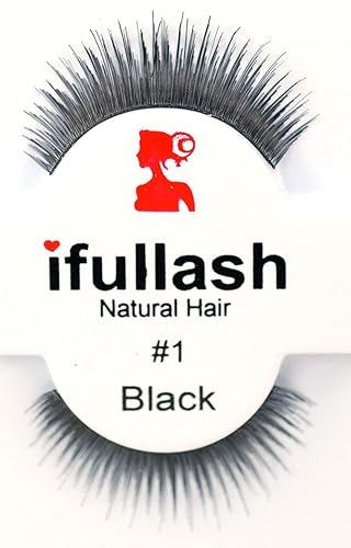 #1, 12 pares de pestañas ifullash 100% cabello humano