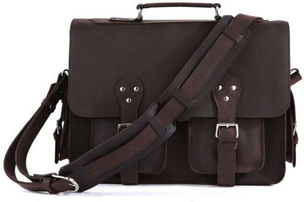 LUOSF Crazy Horse Leather Plus Size Luggage Bag Brown