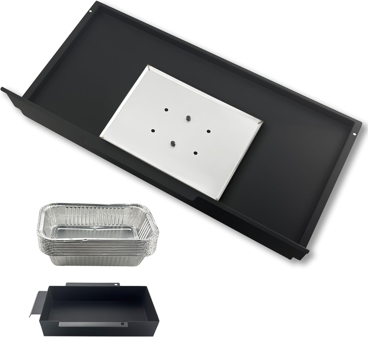 463347519 Grill Grease Tray Replacement for Charbroil Performance 4 5 Burners Grill, G470-0800-W1 Drip Tray with Catch Pan for Char Broil, 10Pcs Drip Pan Liners for Char-Broil 463342118