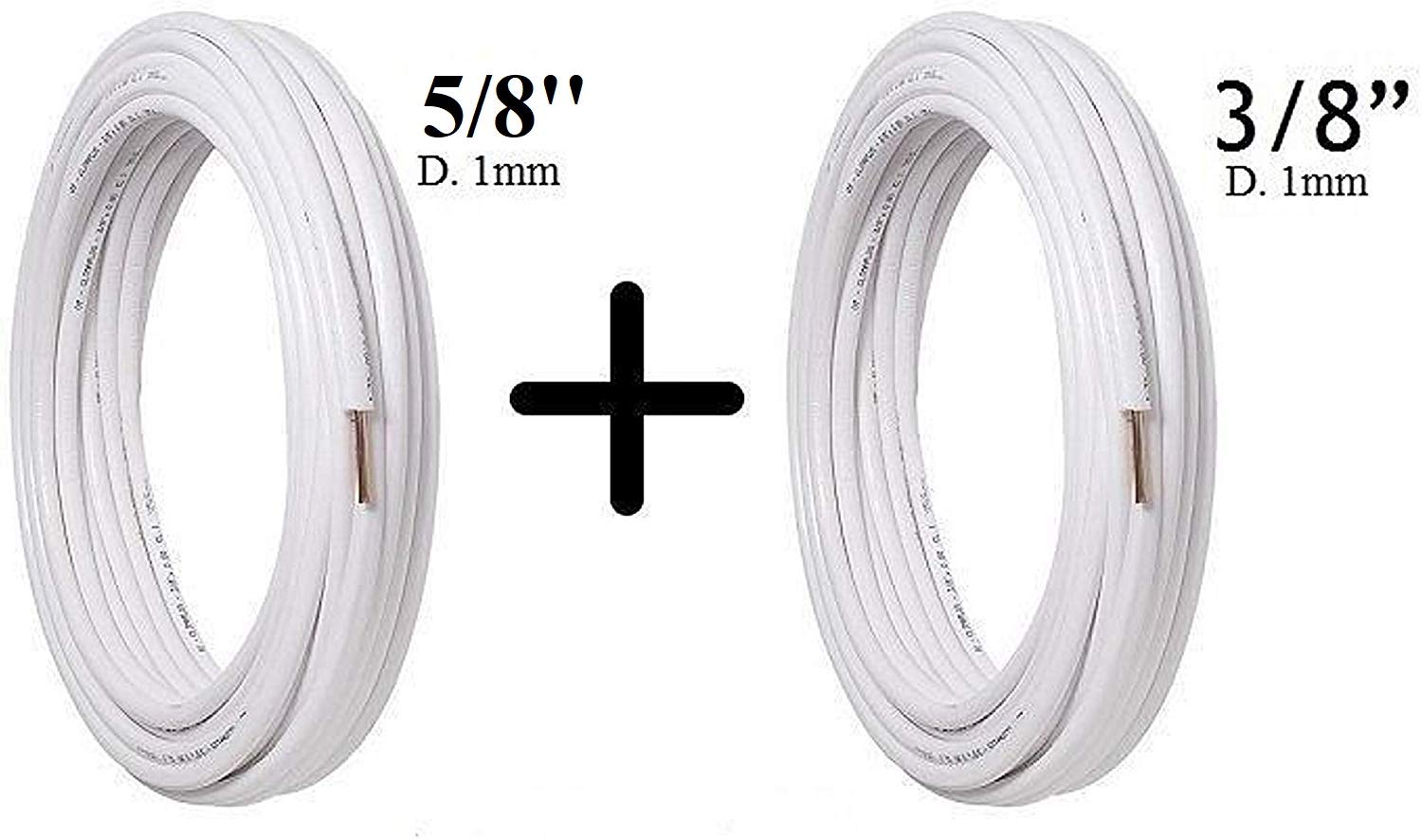 Copper Air Conditioner Tubes Pair 3/8" + 5/8" Suitable for R410A R407C R32 Gas (10 Meters (10+10)))
