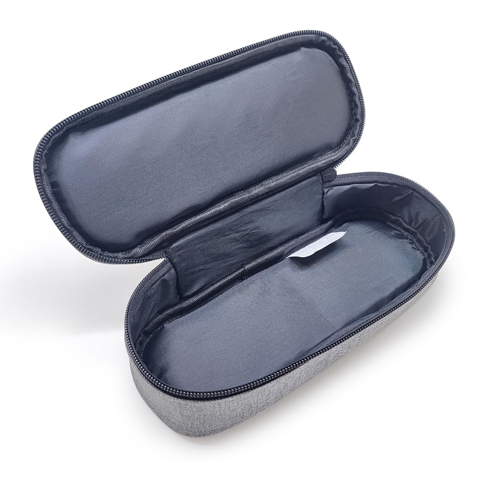 Waytex 931161 Large Capacity Semi Rigid Oval Zip Pencil Case for School Office, Storage, Cosmetics, 23 x 9 x 6 cm, Grey, Grey - Image 2